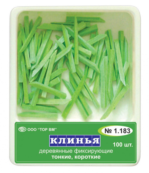 ТОР ВМ Клинья деревянные тонкие короткие (зеленые) (100 шт.)