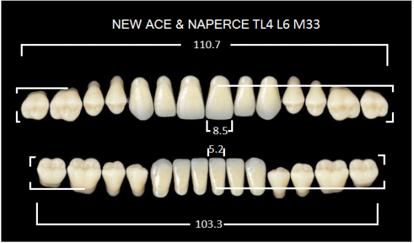 Yamahachi Gloria New Ace & Naperce A1 TL4/M33 - акриловые двухслойные зубы