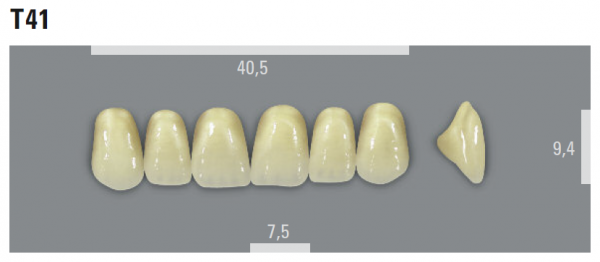 VITA MFT фронтальные верхние зубы, цвет 2L1.5 (B2), размер T41, 6 шт.