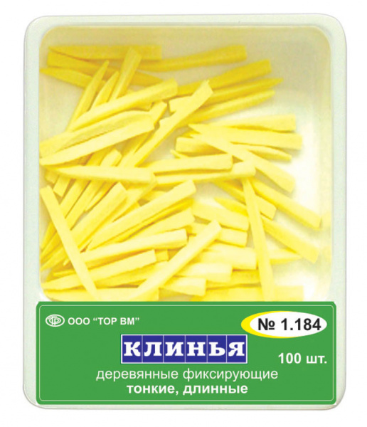 ТОР ВМ Клинья деревянные тонкие длинные (желтые) (100 шт.)