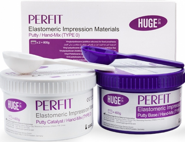 Huge Dental PERFIT Putty - А-силиконовая слепочная масса (2 * 400 г)