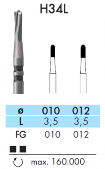 NTI H34L-012-FG - бор ТВС для ТН (FG), для разрезания коронок (1 шт.)